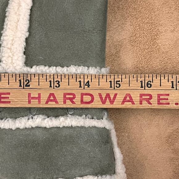 Y2K Shearling Sheepskin Fur Leather Blazer Jacket XS-S Mos - Picture 12 of 14